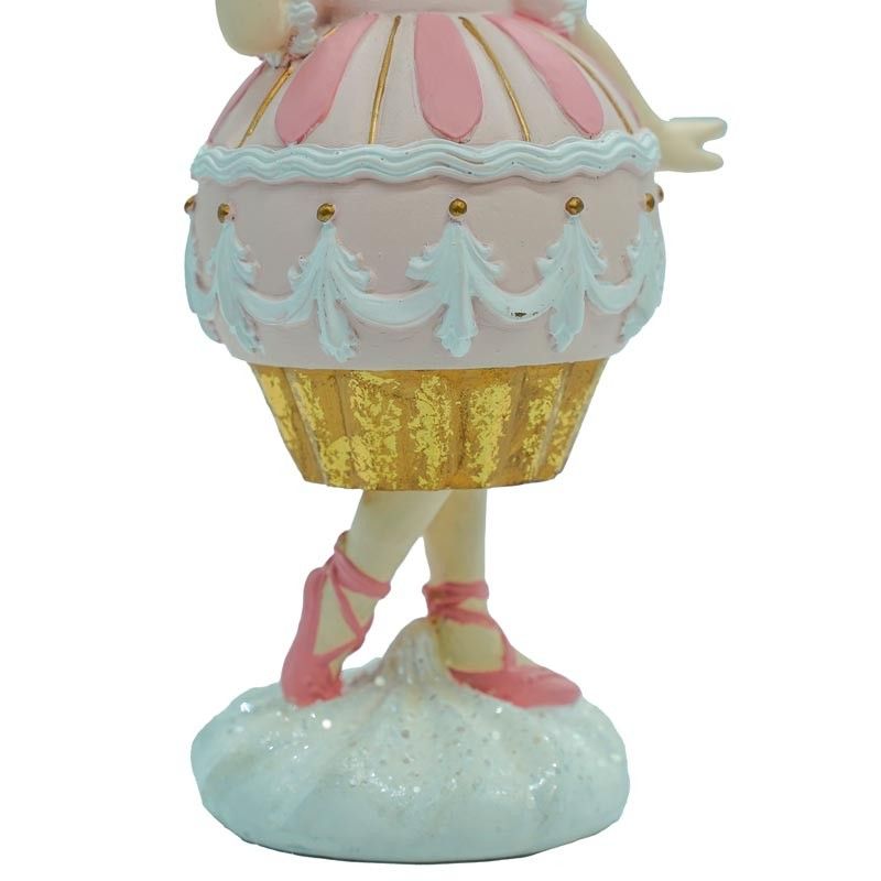 Bambolina Cup Cake Natalizia in Resina H.17 cm 2 Modelli