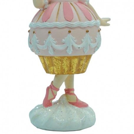 Bambolina Cup Cake Natalizia in Resina H.17 cm 2 Modelli