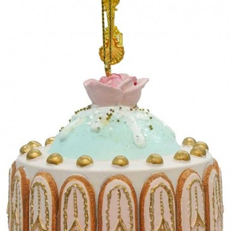 Tortina con Alzatina Natalizia in Resina H.13 cm 3 Colori