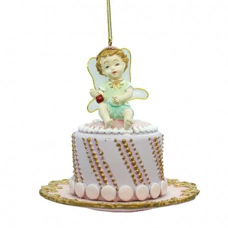 Tortina con Fatina Natalizia da Appendere H.11 cm 2 Modelli