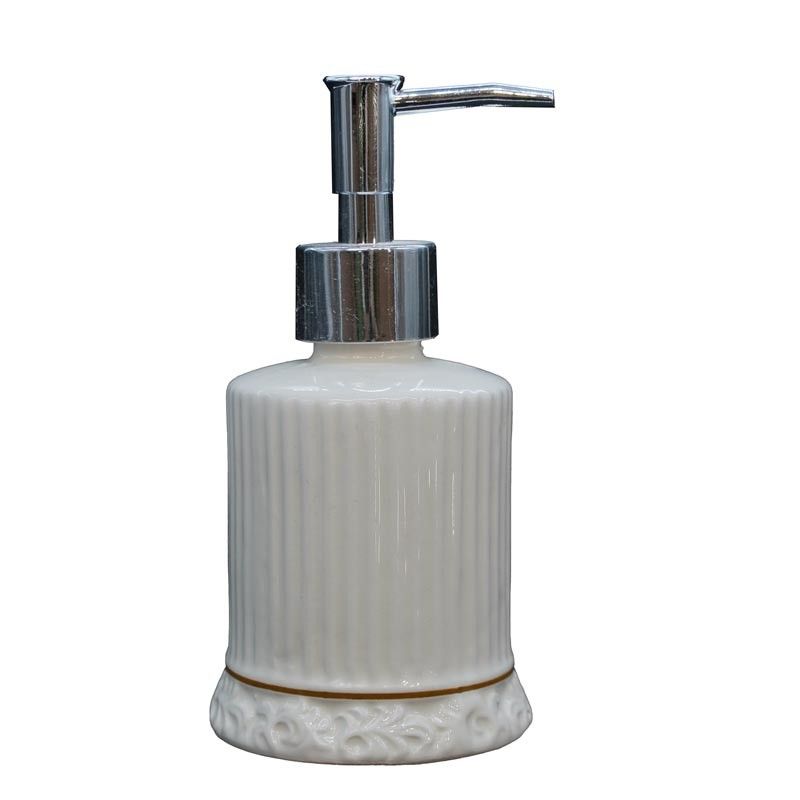 Dosa Sapone in Ceramica Bianca con Renna H.16 cm