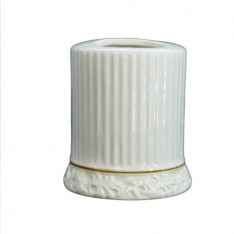 Porta Spazzolini in Ceramica Bianca con Renna H.9 cm