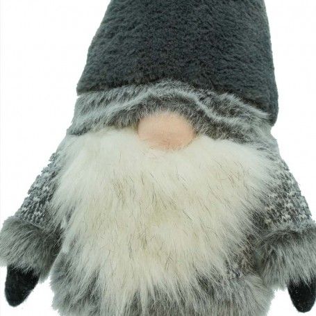 Gnomo di Natale con Vestito Grigio Scuro H.90 cm