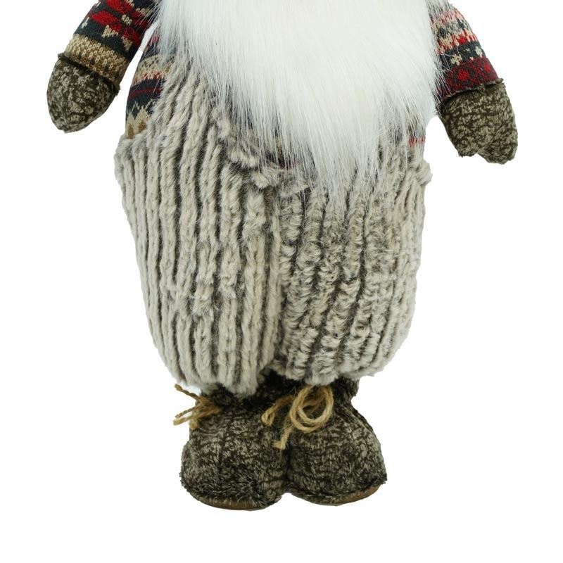 Gnomo Natalizio con Abito Grigio e Cappello Rosso H.72 cm