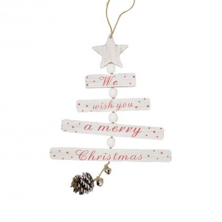 Alberello Natalizio in Legno da Appendere 3 Colori