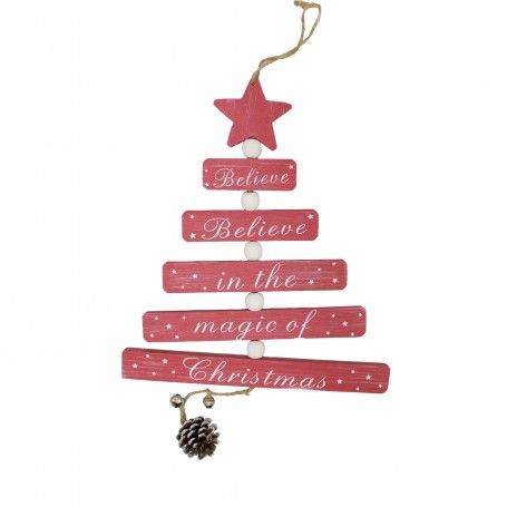 Alberello Natalizio in Legno da Appendere 3 Colori