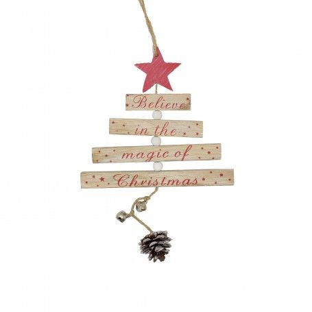 Alberello Natalizio in Legno da Appendere 3 Colori