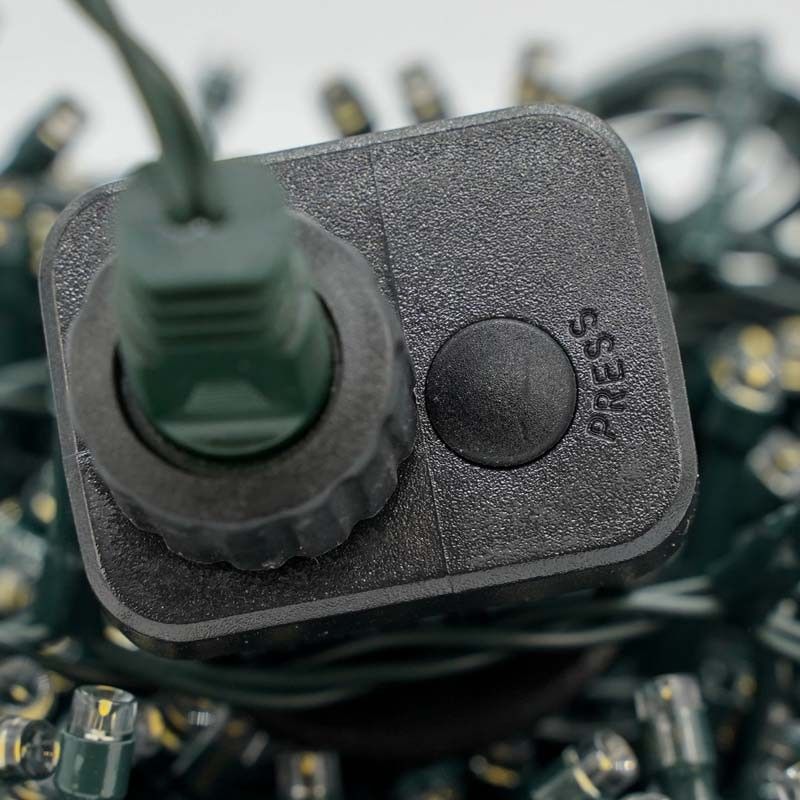 Catena 1300 Luci Led Bianco Caldo con Memory Control con Cavo Verde 65 metri Uso Esterno