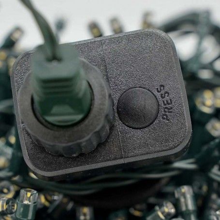 Catena 1300 Luci Led Bianco Caldo con Memory Control con Cavo Verde 65 metri Uso Esterno