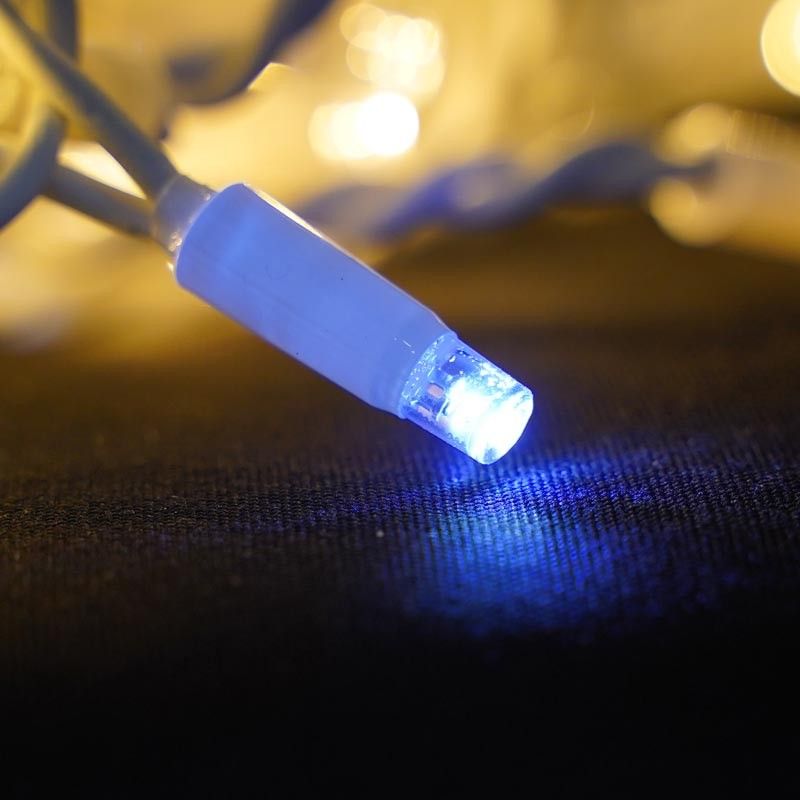 Pioggia Luminosa professionale Prolungabile | Cavo Bianco 3 x h.0,9 mt | 156 Led Bianco Caldo + 18 Flash | Uso esterno IP67