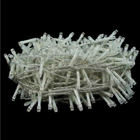 Catena Memory Control con 480 Luci Led Bianco Caldo con Cavo Trasparente 24 metri, Uso Esterno