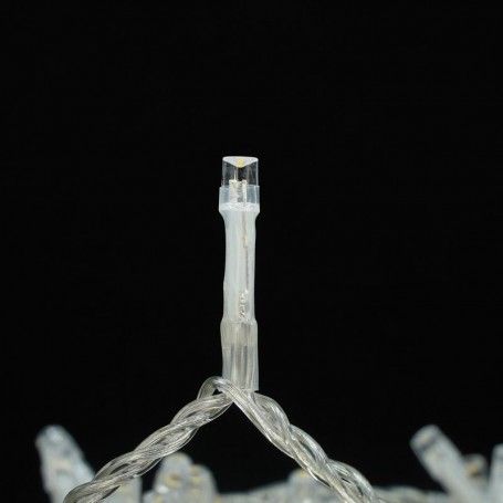 Catena Memory Control con 480 Luci Led Bianco Caldo con Cavo Trasparente 24 metri, Uso Esterno