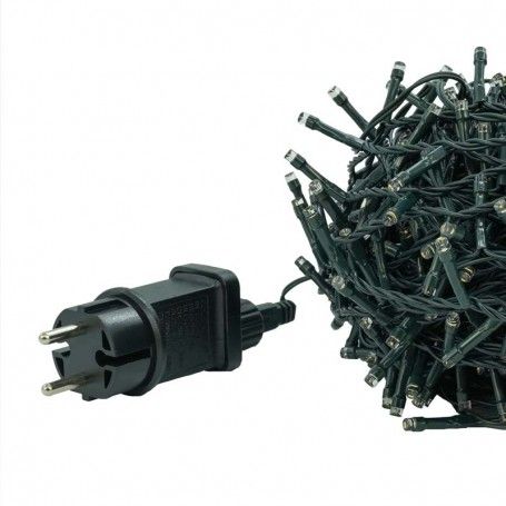 Catena Memory Control con 1000 Luci Led Bianco Caldo con Cavo Verde 50 metri, Uso Esterno