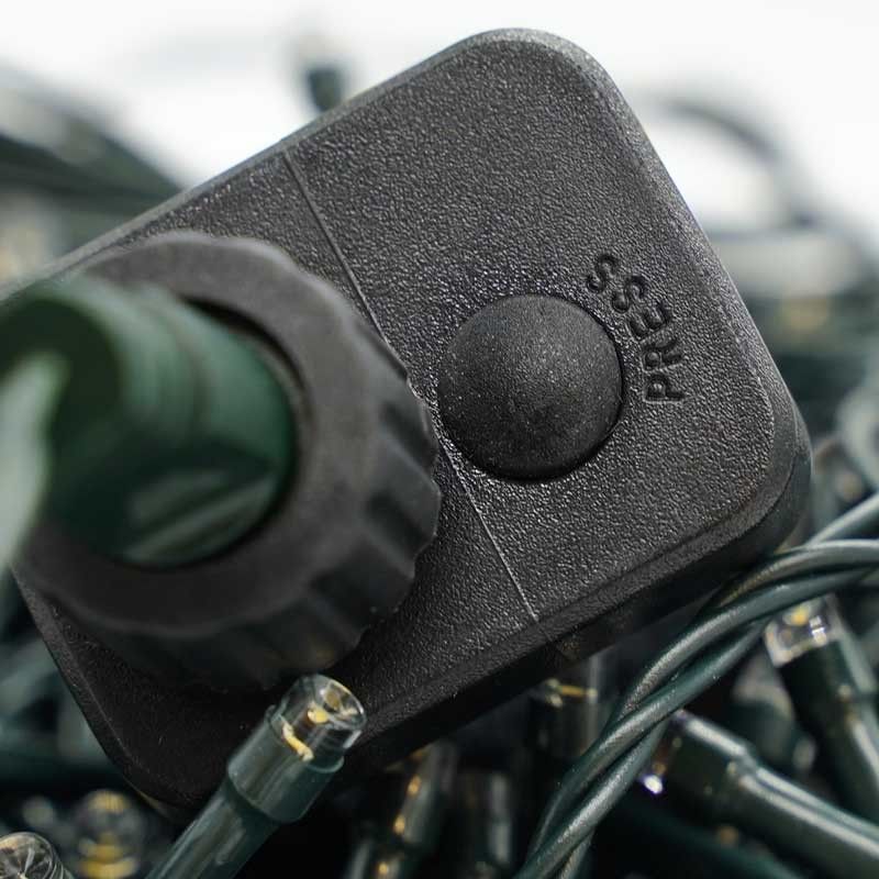 Catena Memory Control con 1000 Luci Led Bianco Caldo con Cavo Verde 50 metri, Uso Esterno