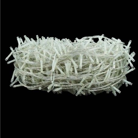 Catena con 1300 Luci Led Bianco Caldo con Cavo Trasparente Memory Control 65 metri, Uso Esterno