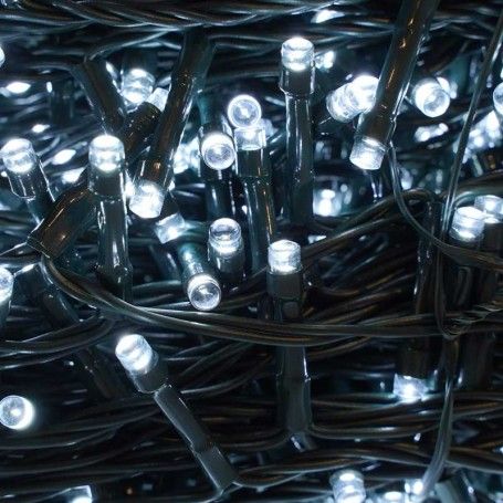 Catena 1300 Luci Led Bianco con Memory Control e Cavo Verde 65 metri, Uso Esterno