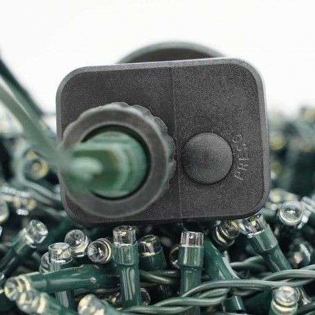 Catena 1300 Luci Led Bianco con Memory Control e Cavo Verde 65 metri, Uso Esterno