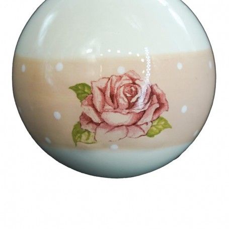 Palla di Natale con Fiore 2 Colori D.9 cm