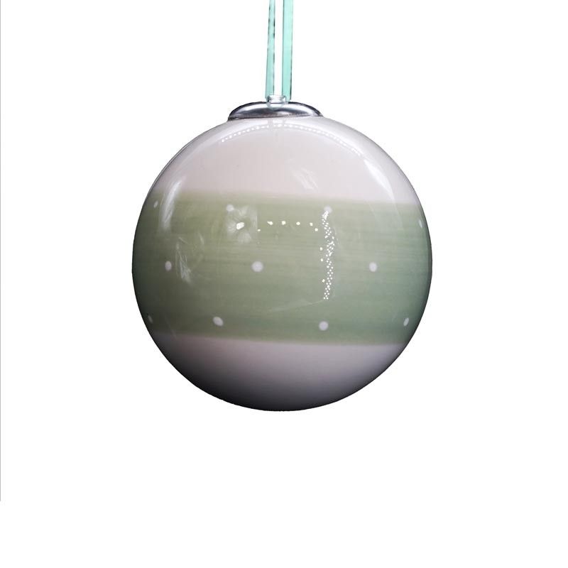 Palla di Natale con Fiore 2 Colori D.9 cm