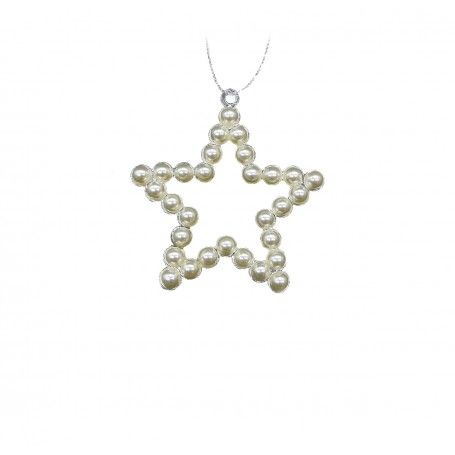 Stella Natalizia da Appendere con Perline H.9 cm