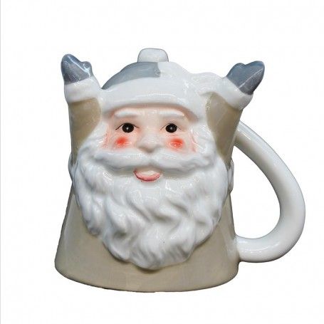 Tazza Natalizia Up&Down con Babbo Natale Bianco e Tortora