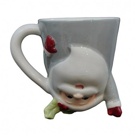 Tazza Natalizia Up&Down con Babbo Natale Grigio e Verde