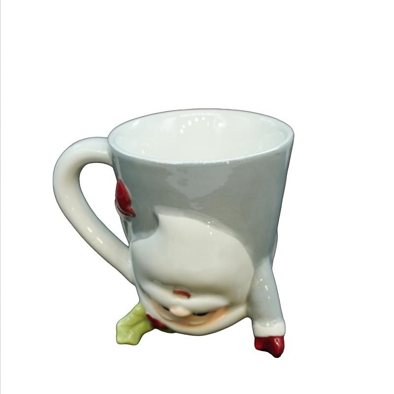 Tazza Natalizia Up&Down con Babbo Natale Grigio e Verde