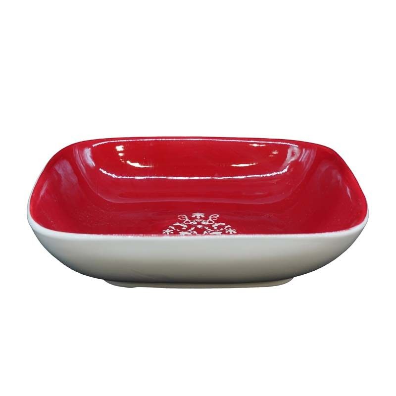 Piatto Fondo in Ceramica Rosso