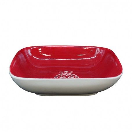 Piatto Fondo in Ceramica Rosso