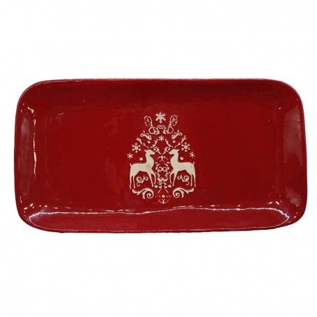Piatto Rettangolare in Ceramica Rossa