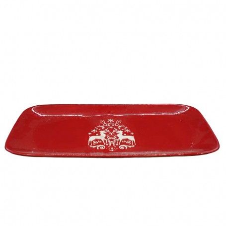 Piatto Rettangolare in Ceramica Rossa
