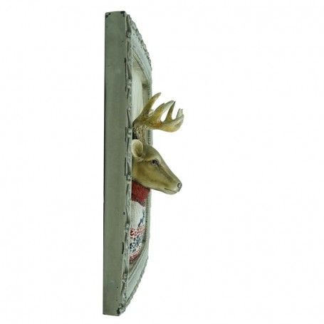 Quadro Natalizio con Renna in Resina 38x38 cm