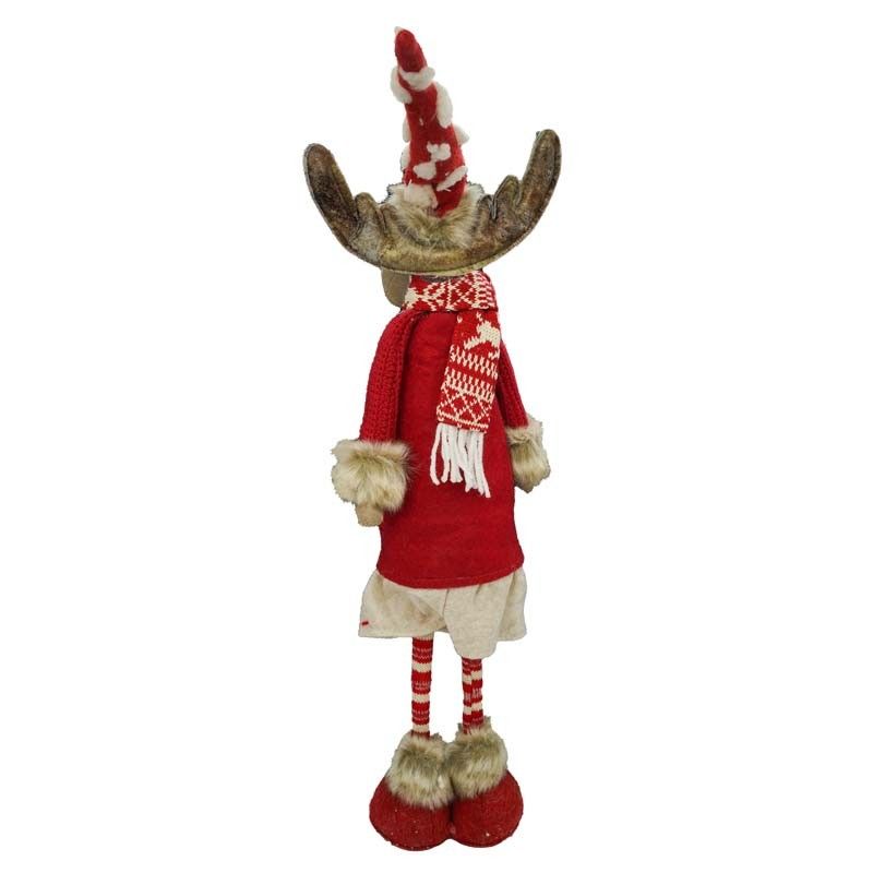 Renna Natalizia in Piedi 2 Colori Bianca/Rossa H.63 cm