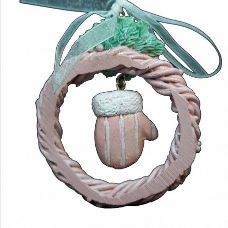 Ghirlanda Natalizia Rosa da Appendere D.8 cm 3 Modelli