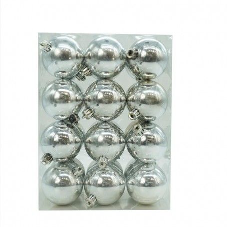 Palle di Natale in Plastica Lucide D.6 cm Confezione da 24 Pz