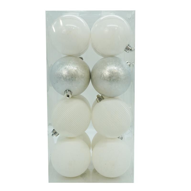 Palle di Natale in Plastica D.8 cm Confezione da 16 PZ