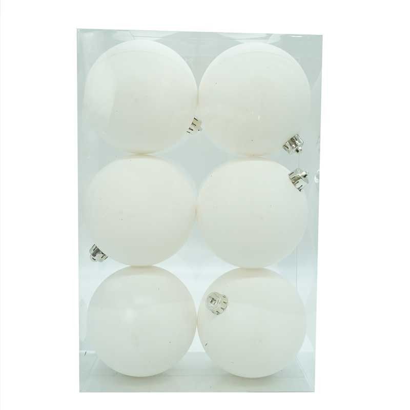 Palle di Natale in Plastica Opache D.10 cm Confezione da 6 Pz