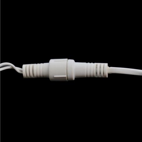 Catena con 100 Luci Led Bianco Caldo + 10 Falsh Cavo Bianco 10 metri Uso Interno