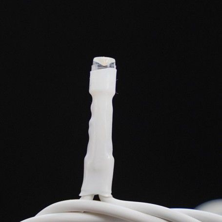 Catena con 100 Luci Led Bianco Caldo + 10 Falsh Cavo Bianco 10 metri Uso Interno