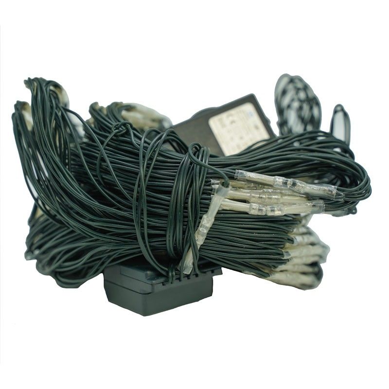 Mantello 2,5x4 mt 230 Led Bianco Freddo con Cavo Verde Controller 8 Giochi Uso Interno