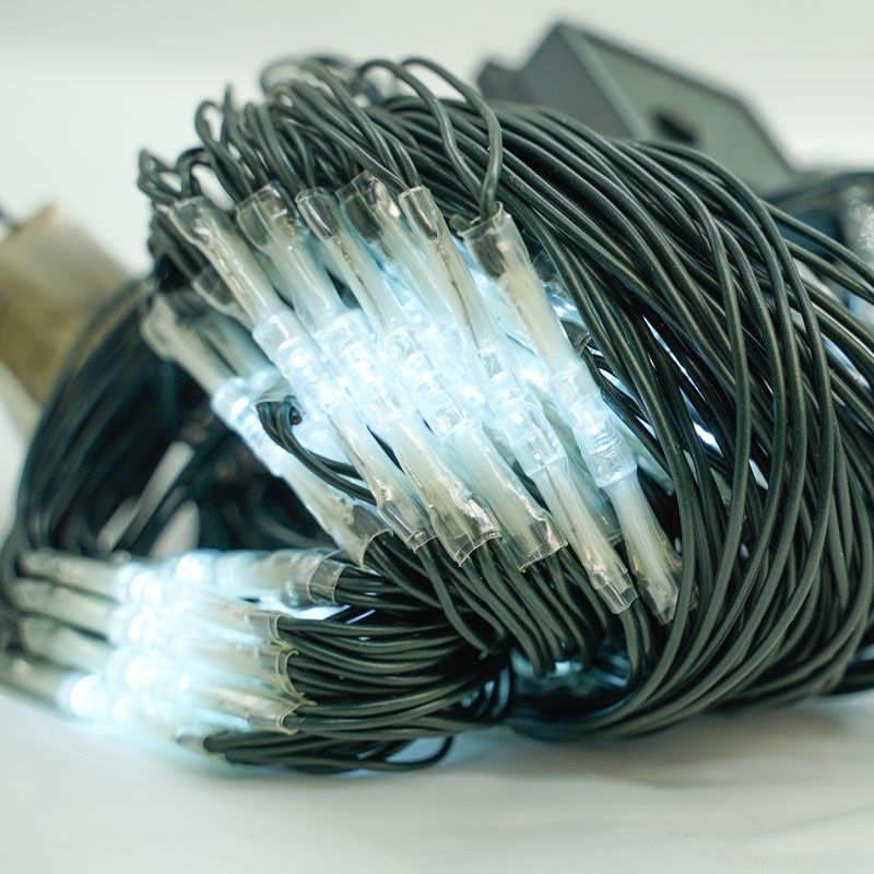 Mantello 2,5x4 mt 230 Led Bianco Freddo con Cavo Verde Controller 8 Giochi Uso Interno