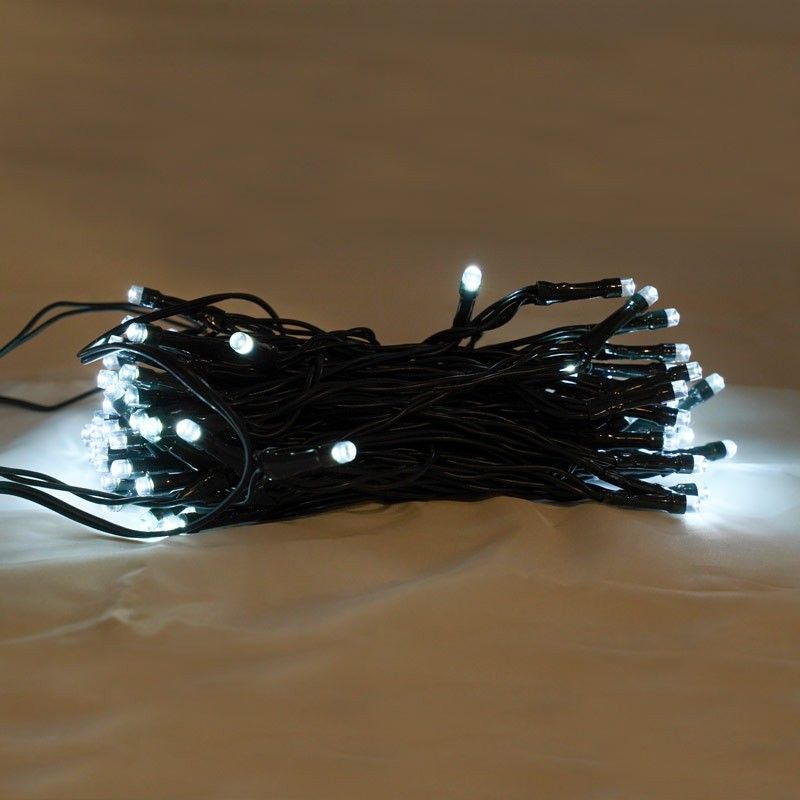 Catena con 96 Luci Led Bianco Satinato, Controller 8 Giochi, 10 metri Uso Esterno