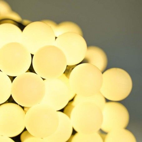 Catena con 100 Luci Led Tonde Bianco Caldo, Uso Esterno, 10 metri, Connettibile