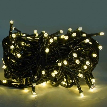 Minilucciole 100 Luci Led Bianco Caldo con Controller 8 Giochi 5 metri Uso Interno