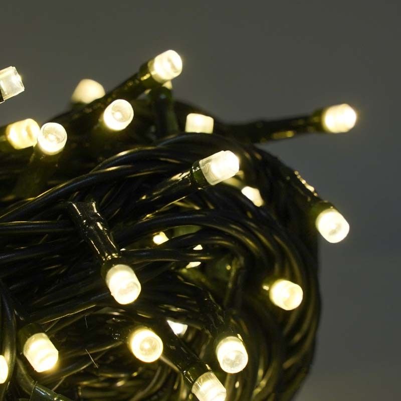 Minilucciole 100 Luci Led Bianco Caldo con Controller 8 Giochi 5 metri Uso Interno