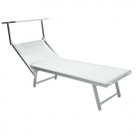 Lettino Prendisole da Giardino in Alluminio Bianco | Simba