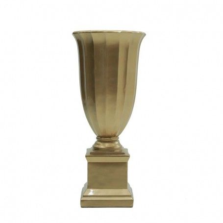 Vaso in Vetroresina Oro con Piedistallo H.91 cm