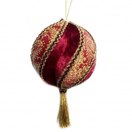 Palla in Velluto Bordeaux con Cordino Oro D.4 cm