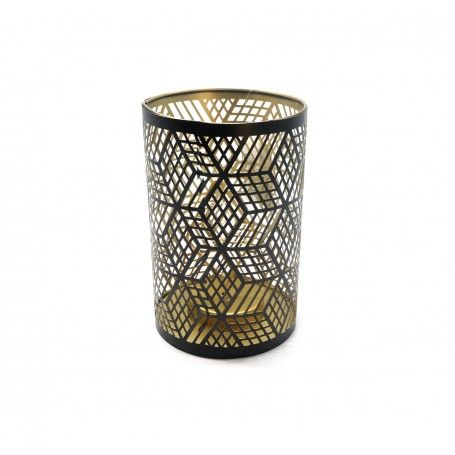 Portacandela in Metallo Oro H.19 cm