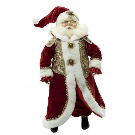 Babbo Natale con Abito Elegante Rosso e Oro H.54 cm
